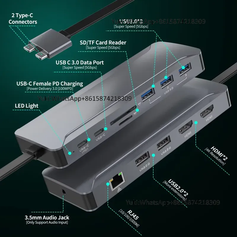 Usb Hub - Популярная док-станция с двумя дисплеями, Type-C